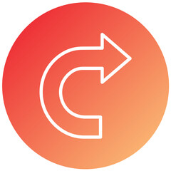 Vector Design Turn Right Icon Style