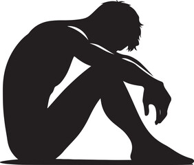 Sitting sadly vector illustration