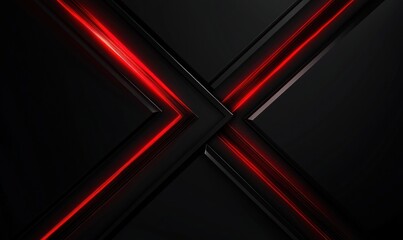 Abstract black background with red glowing lines