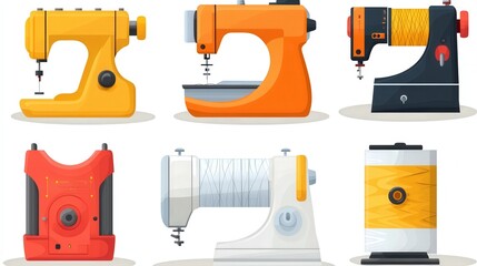 Colorful Collection of Vintage and Modern Sewing Machines for Creative Projects