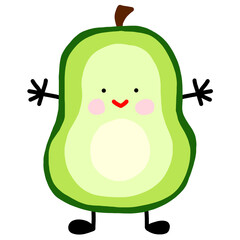 funny caracter with a avocado