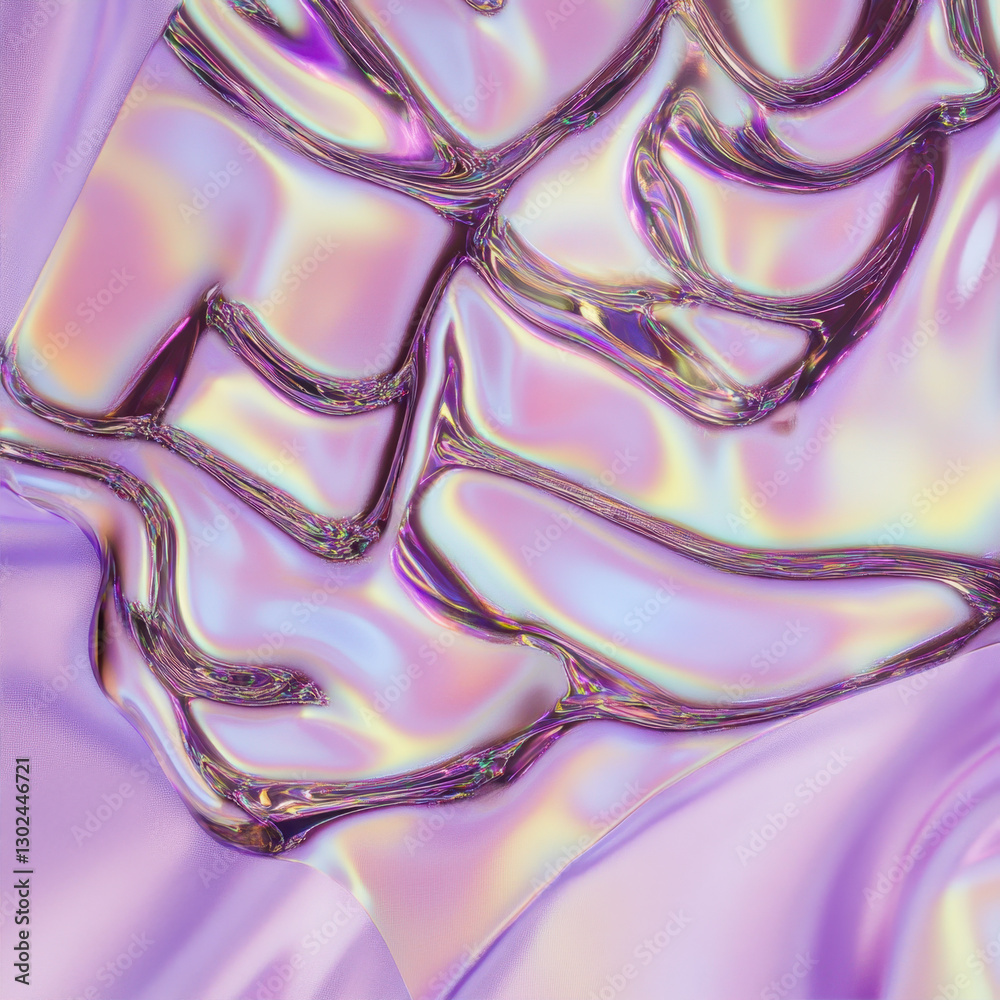 Canvas Prints iridescent abstract shapes on a light purple background