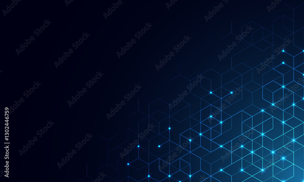 Aufkleber Abstract technology background and design element with hexagons pattern and geometric shapes