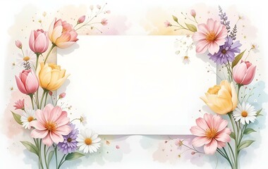 Fototapeta premium Flower background image, flower template, plant natural season banner texture