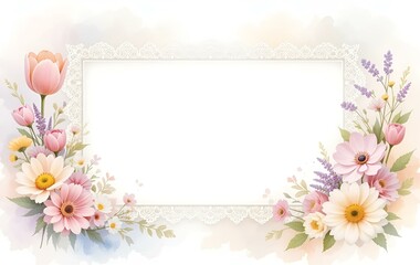 Flower background image, template, plant nature banner texture