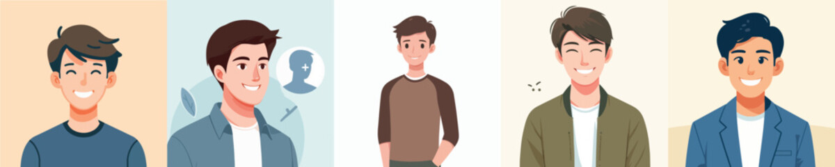 Vector of a handsome young man smiling