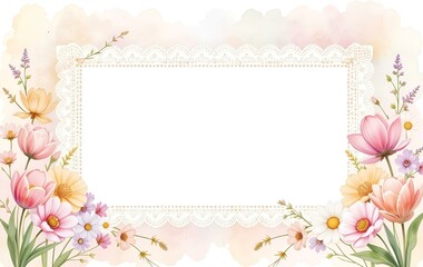 Flower background image, template, plant nature banner texture