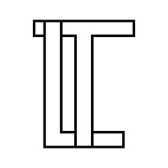 Logo sign tl lt icon double letters logotype t l