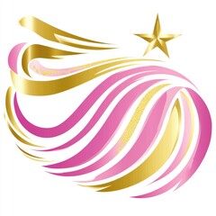 Fototapeta premium Pink and Gold Abstract Graphic