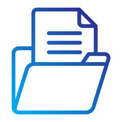 Folder documet copyright line gradient icon