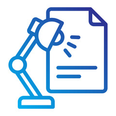 Lamp documet copyright line gradient icon
