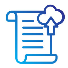 Upload documet copyright line gradient icon