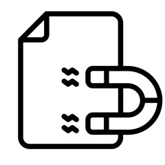 Attract documet copyright line icon