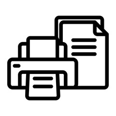 Print documet copyright line icon