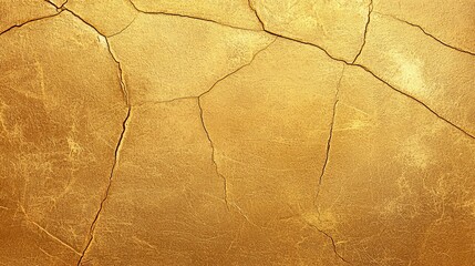 Fototapeta premium Textured golden background with crack patterns.