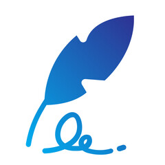 Feather documet copyright solid gradient icon