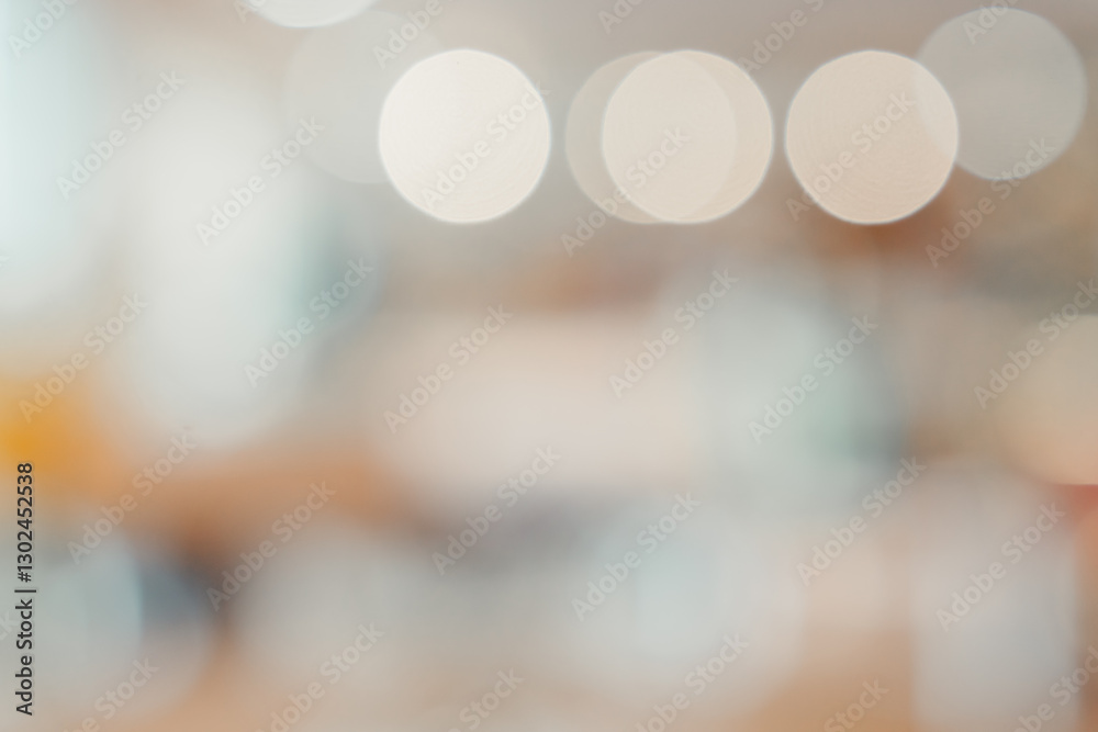 Poster soft focus abstract background with colorful bokeh effect in modern cafe atmosphere