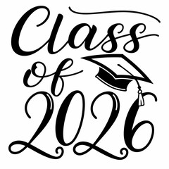 Clean and Professional Class of 2026 Graduation Art