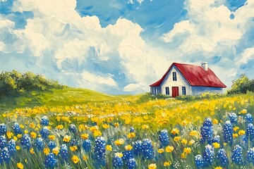 Autumn Farm Scene, Rural Autumn Farm Scene