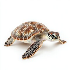 Sea Turtle isolated on white background.