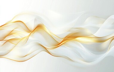 Abstract flowing golden lines on white background. Potential use Stock photo