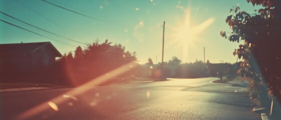 Cinematic 35mm film shot with authentic flare streaks, soft scratches, natural fading