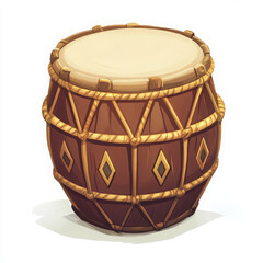 Traditional drum with intricate design and vibrant colors