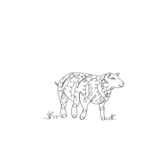 sheep, ram, livestock one line art. Continuous line drawing of farm, nature, agriculture, farm animals, rural life, ranch