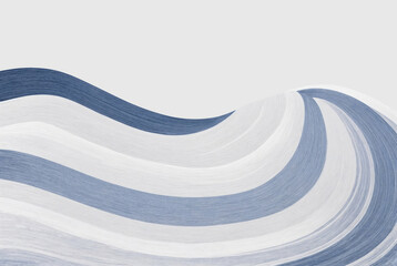 Blue, white and gray dynamic composition of liquid undulating shapes. Trendy modern background design