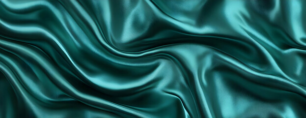 Fototapeta premium Teal Silk Drape, Abstract Texture