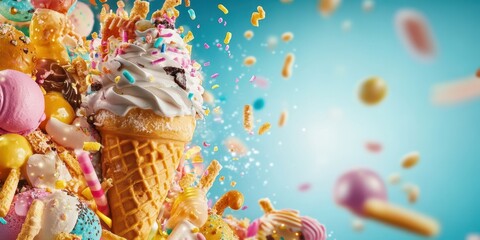 Obraz premium Ice cream Banner