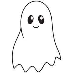 Boo, scary ghost flat vector illustration for Halloween, cartoon character for holiday. 