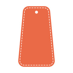 Vibrant Orange Tag Stitched Design in Simple Outline