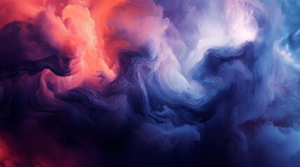 Fototapeta premium Abstract Swirling Nebula: A Cosmic Dance of Red and Blue Hues