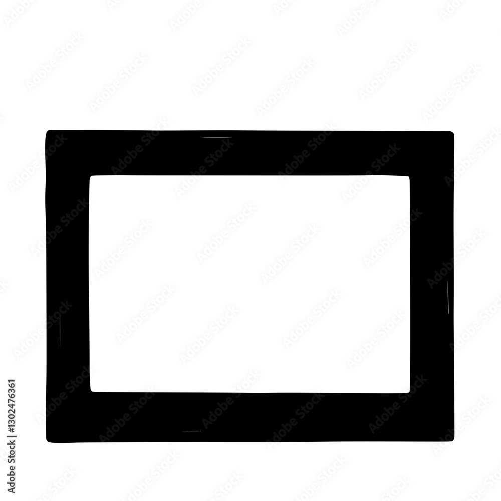 Poster empty rectangular frame: a black rectangular frame, clean lines defining a negative space. the frame
