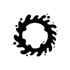 Abstract Ink Splash Ring Design: A dynamic illustration of a ring formed by ink splashes, exhibiting a stark contrast, the shape and texture.