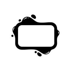 Black Border Design Element: A creative design element, a black ink blotched rectangle frame with a sense of dynamism. It's perfect for adding a unique touch.