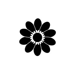 Floral Silhouette: A minimalist black silhouette of a daisy blossom, perfect for conveying simplicity and natural beauty.
