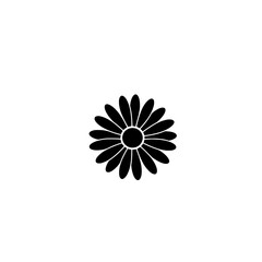 Daisy Silhouette: A minimalist silhouette of a daisy in full bloom, the dark petals radiating outward from a central disc, offers a touch of elegance and nature's simplicity.