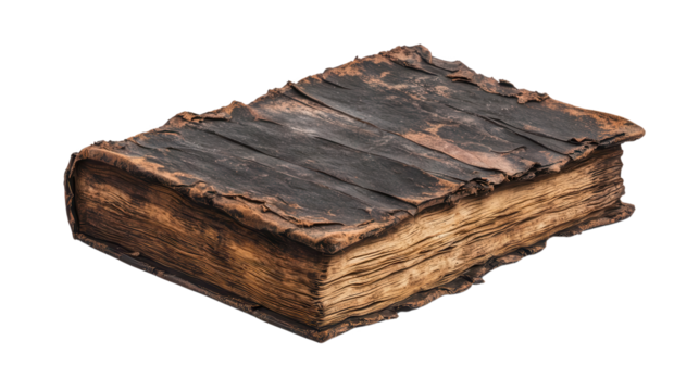 Ancient Tome: A weathered, antique book, its pages aged with time, resting peacefully. Evoking history and knowledge.