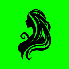 Elegant medusa silhouett - vector illustration