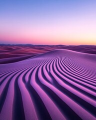 Purple desert dunes at sunrise