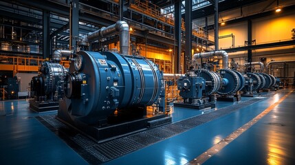 Industrial Power Generation: Machinery and Steam Turbines in a Power Plant