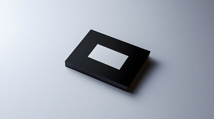 A 3D rendering of a brand logo on a business card, symbolizing corporate identity, isolated on a white background.