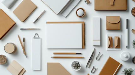 Stationery collection, office items on the table