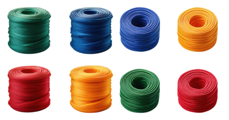 Colorful Rolls of Thread for Sewing, Crafting and DIY Projects, PNG bundle collection, Isolated on Transparent Background