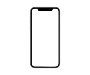 black smartphone isolated on white