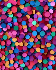 Colorful Confetti Background with Vibrant Round Paper Circles for Celebrations and Parties