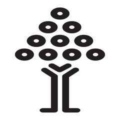 Tree icon shaped like a human figure, symbolizing life, energy, and nature’s connection to humanity.