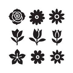 A stunning illustration of various vector ornaments in silhouette form, set against a pristine white background